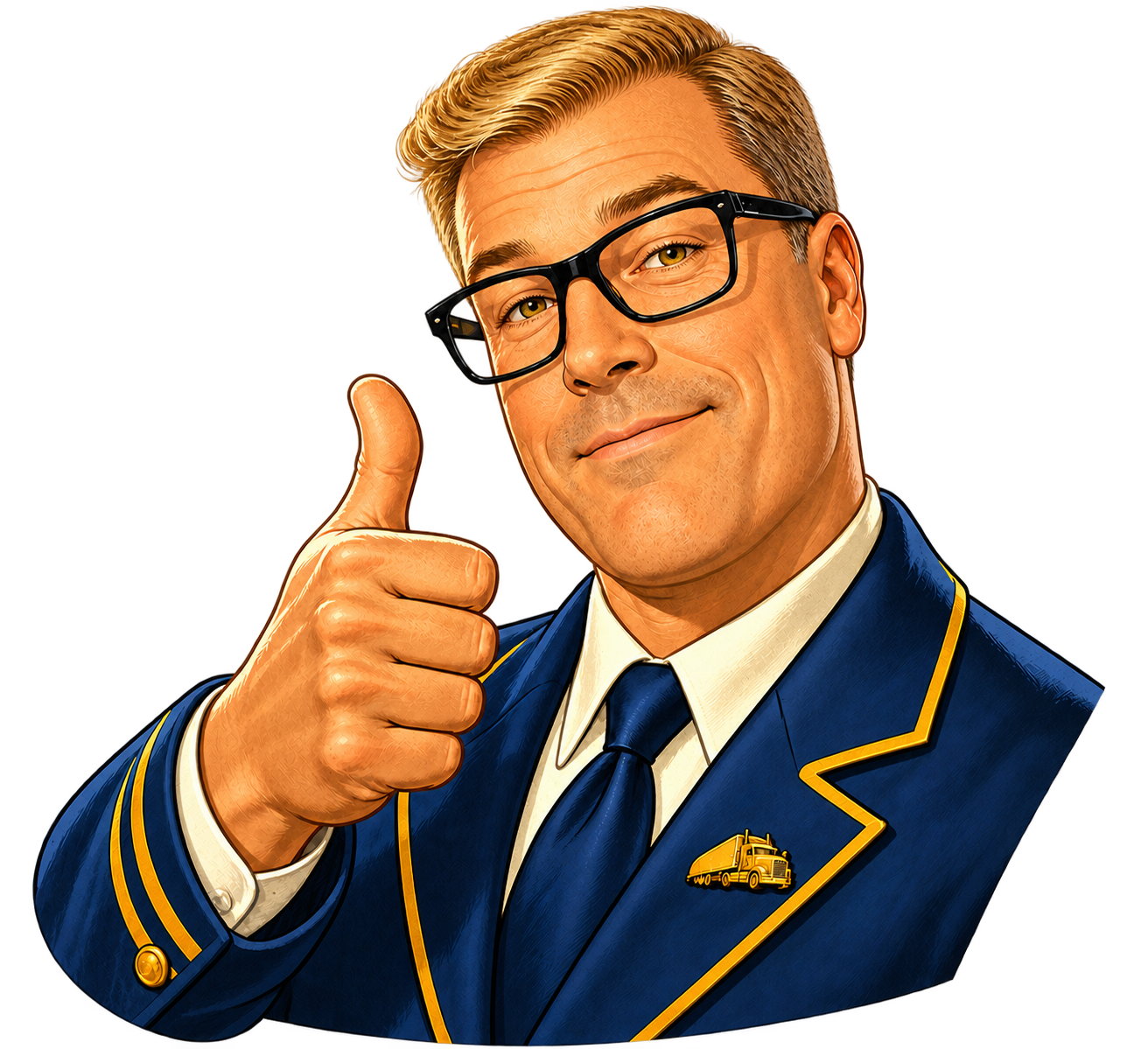 Barton Jet, the friendly Baker-Pegram mascot, giving a thumbs up